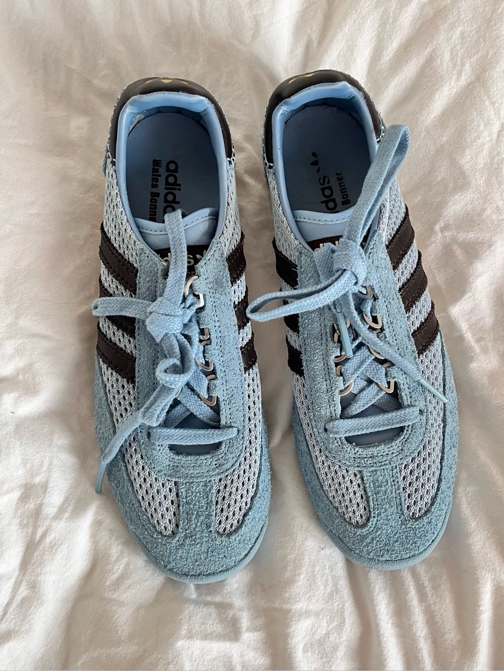 Adidas x Wales Bonner SL76 Suede Mesh Sneakers in Ash Blue 2024